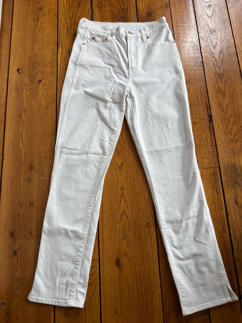 Gap Vintage Slim High Rise White Jeans Women’s 27/4L Straight Leg Denim